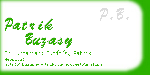 patrik buzasy business card